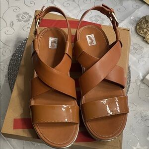 Fitflop Tan Cross-Strap Sandals